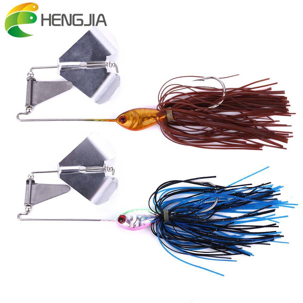 1 st Buzzbaits 16g Hengjia Spinnerbaits med kjolar Blade fiskedragssked brun