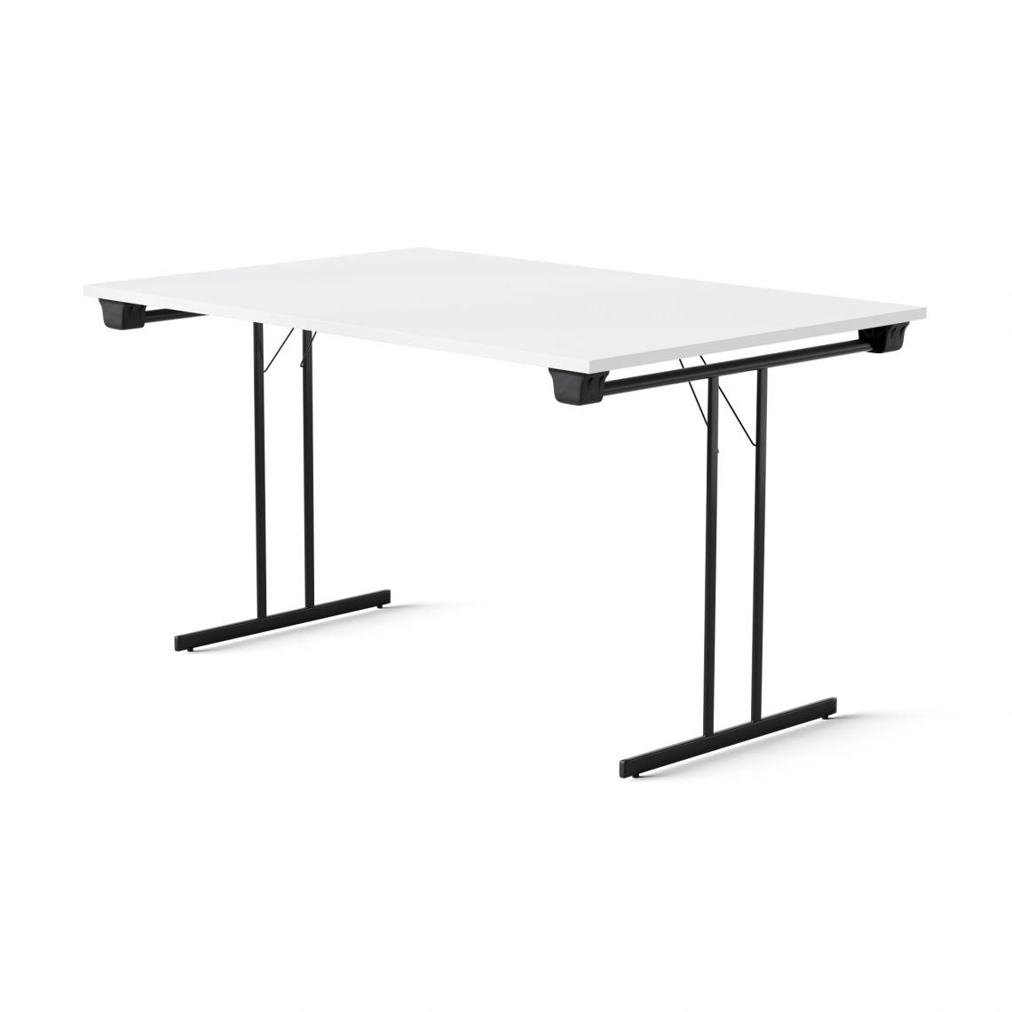 Klapbord Dinner Style, Størrelse 120 x 80 cm, Bordplade Hvid, Stativ Sort