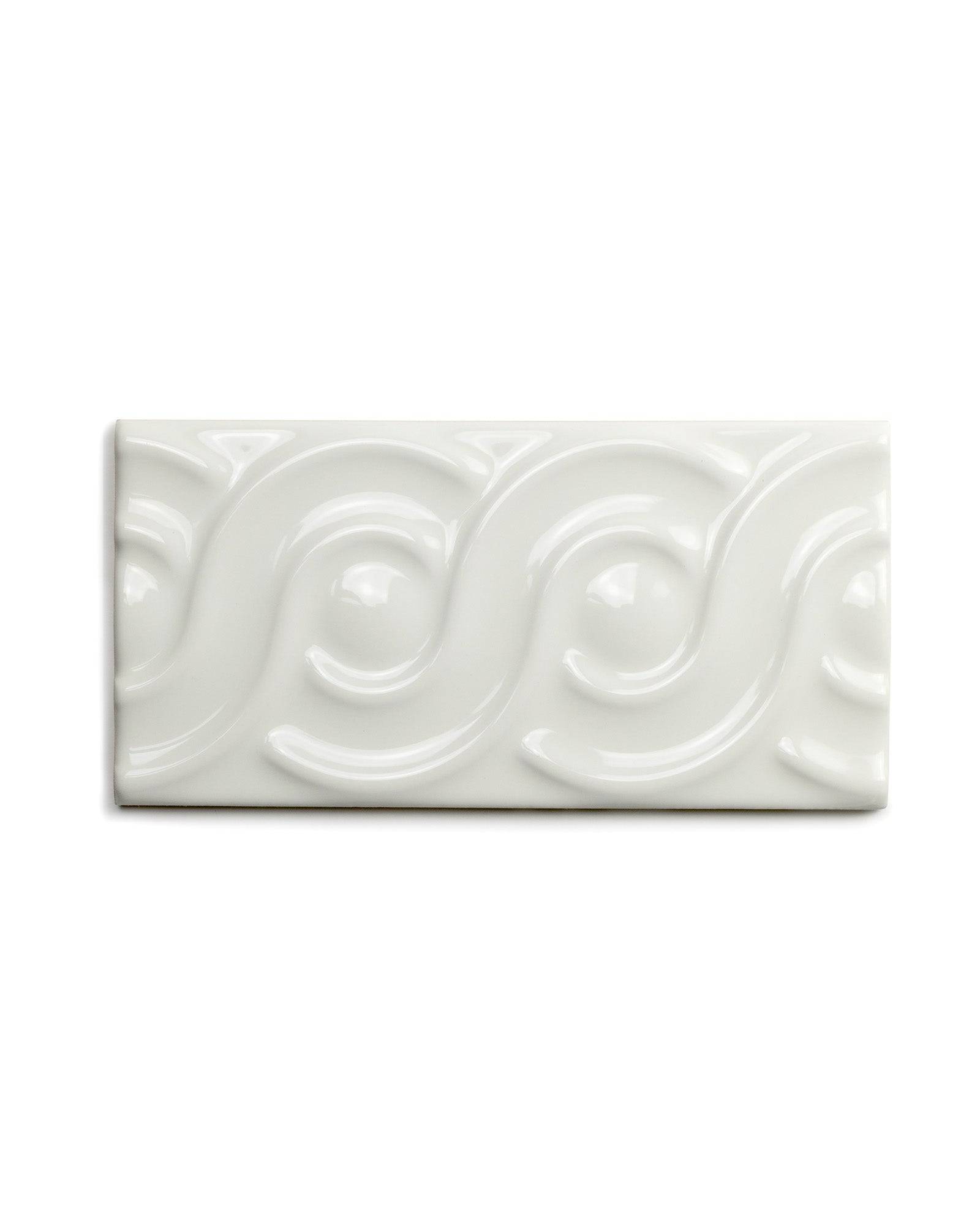 Kakel Victoria - Bård öglor 7,5 x 15 cm elfenbensvit, blank
