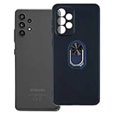 för Samsung Galaxy A33 5G ultratunt telefonfodral + ringhållare stativfäste, gel pudding mjuk silikon telefon 6,4 tum (BlueRing-B)