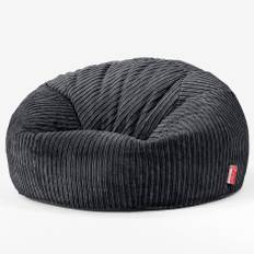 Klassisk Saccosäck Soffa - Klassisk Manchestertyg Svart - Svart / Utan fotpall