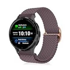 MiKoyi 18 mm flätat armband för Garmin Venu 3S/Venu 2S/Forerunner 265S/Forerunner 255S/Forerunner 255S Music/Active S/Move 3S, nylon sport klockarmband för Huawei Watch GT 5 41 mm, mörkt viole