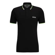 Hugo Boss, Top, Herre, Sort, 3XL, Bomuld, Original Regular Fit Polo med Kontrastlogo