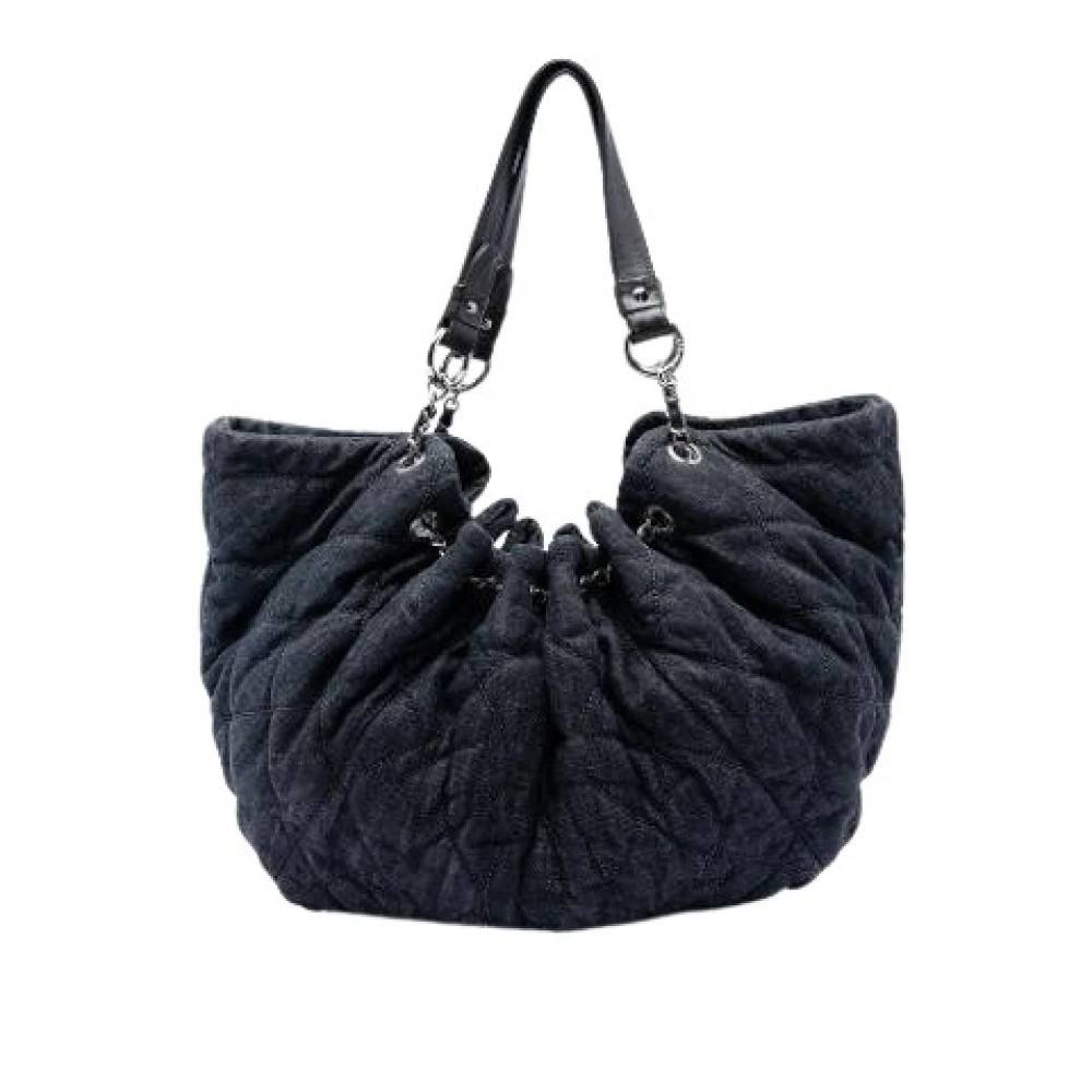Chanel Vintage Pre-owned Stretch Spirit Cabas Tote Bag - Vintage - Dame - Blå - ONE SIZE - Denim