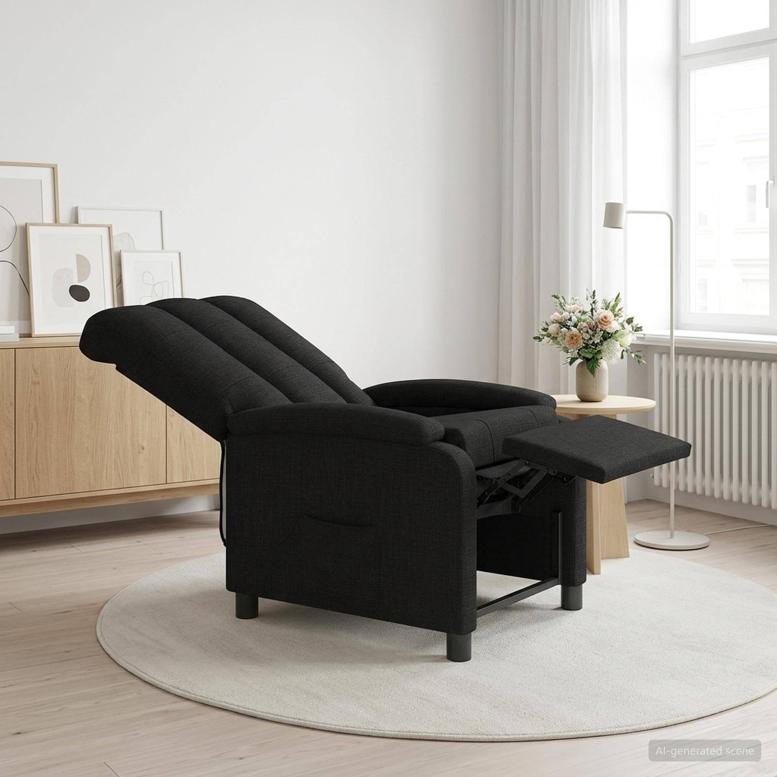 vidaXL Massagefåtölj Svart Tyg