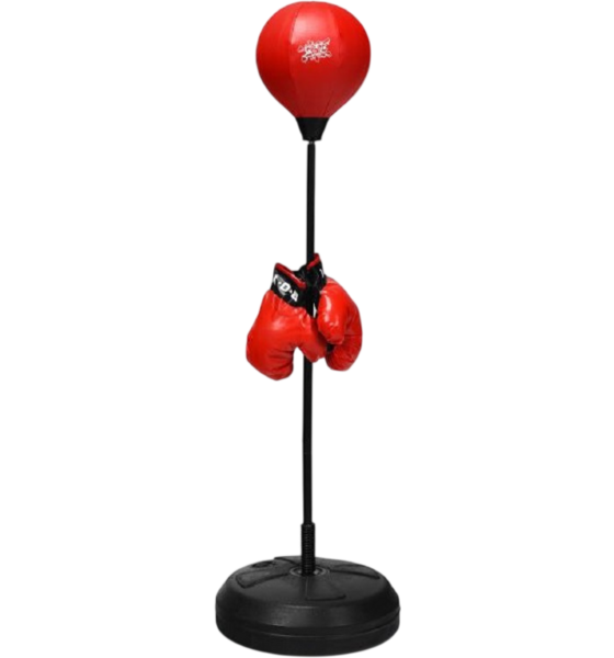 Northix Kids Reflex Punching Bag Set, 122–154 Cm, Stand, Gloves Kampsport Red - 122 cm