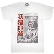 Popgear Star Wars Vader I'm Your Father T-shirt för män vit, Vitt, L