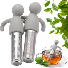 2 stk. rustfrit stål silikone te-infuser, hængende te-filter te-infuser til løs te silikone te-infusere til tekande, kopper og kop(Grøn)