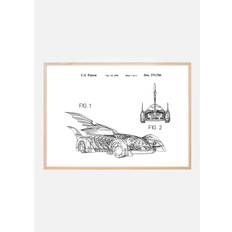 Patentritning - Batman - Batmobile 1996 I Poster (50x70 cm)