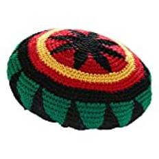 ZffXH Rasta mössa hatt, 1 st ull stickad flerfärgad randig slinky visir slouchy baggie keps rastafarian överdimensionerad skalle hatt, färgrik, L