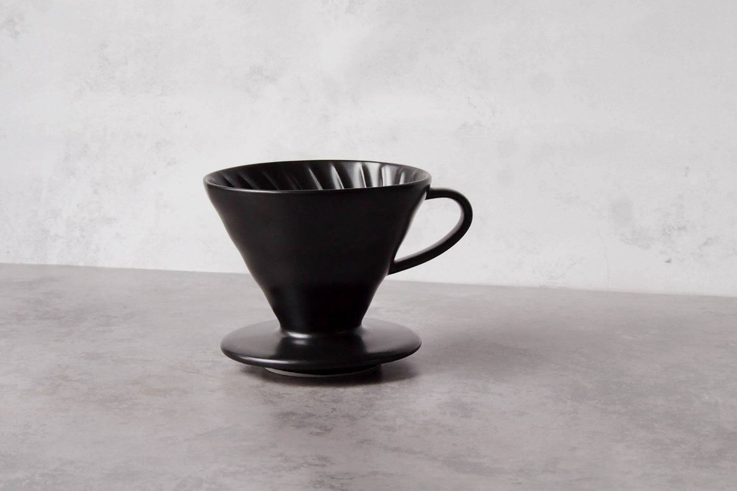 Black Ceramic V60 Coffee Dripper (Size 2) - Default Title