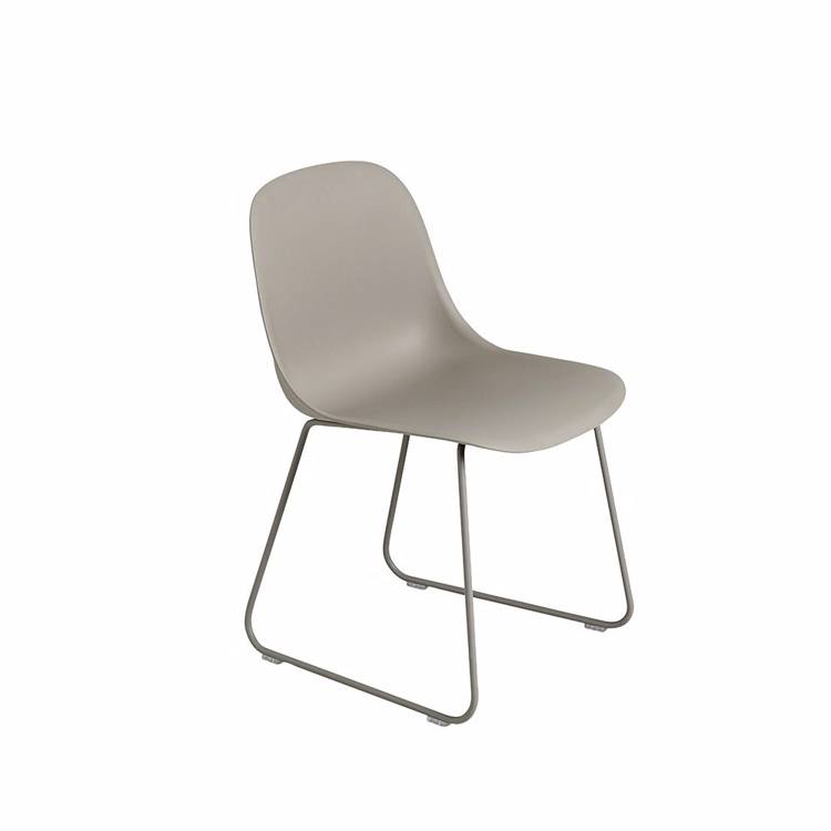 Muuto Fiber Sled Spisebordsstol Grå Utan Armstöd