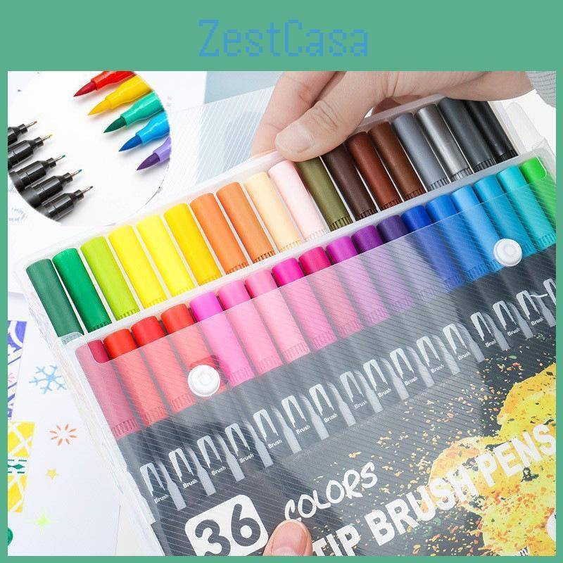 Doubleended Fineliner Color 168 Watercolor Pens Set Soft Tip Washable Art Drawing Tools