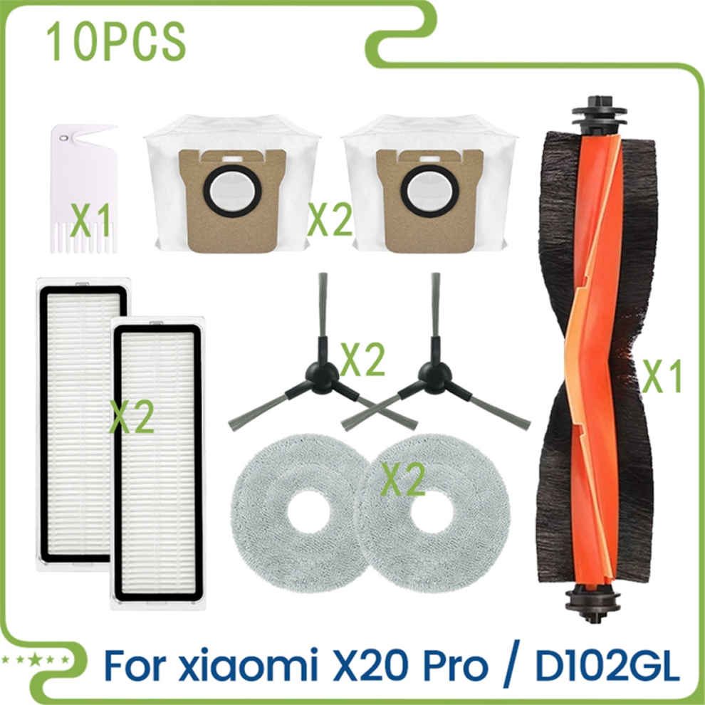 Til Xiaomi X20 Pro/D102GL støvsugerdele børste, HEPA-filter, støvpose
