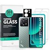 IBYWIND 2-pack skärmskydd för Xiaomi 13T/13T Pro 5G 6,67"(ej för Xiaomi 13/13 Pro/13 Lite/13 Ultra),9H hårdhet härdat glas,med 1Pc skydd för kameralinsen,1Pc kolfiberfilm för baksidan