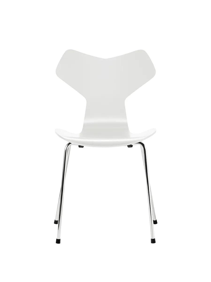 3130 Grand Prix stol lakeret af Arne Jacobsen Hvid / Krom - Jacobsen Plus