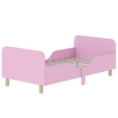 Barnsängstomme med skyddsräcke, rosa MDF och furu