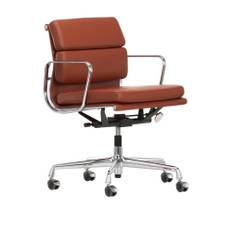 Vitra - Soft Pad Chairs EA 217, Polerat, Läder: Kat. L40 - Leather Premium - 93 - Skrivebordsstole - Charles & Ray Eames - Brun