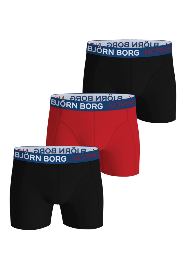 Björn Borg Cotton Stretch Boxer Norway 3p Kalsonger Herr Flerfärgad XXL