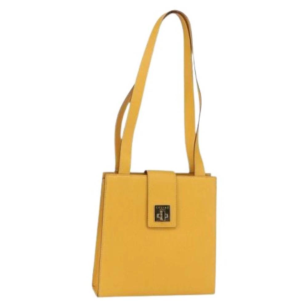 Celine Vintage Pre-owned Vintage Skuldertaske - Vintage - Dame - Gul - ONE SIZE - Uld
