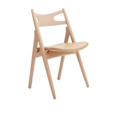 Carl Hansen - CH29P Sawbuck Chair, Oljad Bok, Lädergrupp A Loke - 7050 - Matstolar - Hans J. Wegner - Träfärgad - Läder/Trä