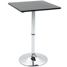 Højdejusterbart Barbord, 360° Rotation, Robust Metalbase, Sort/Sølv 60 x 60 x 69-93 cm