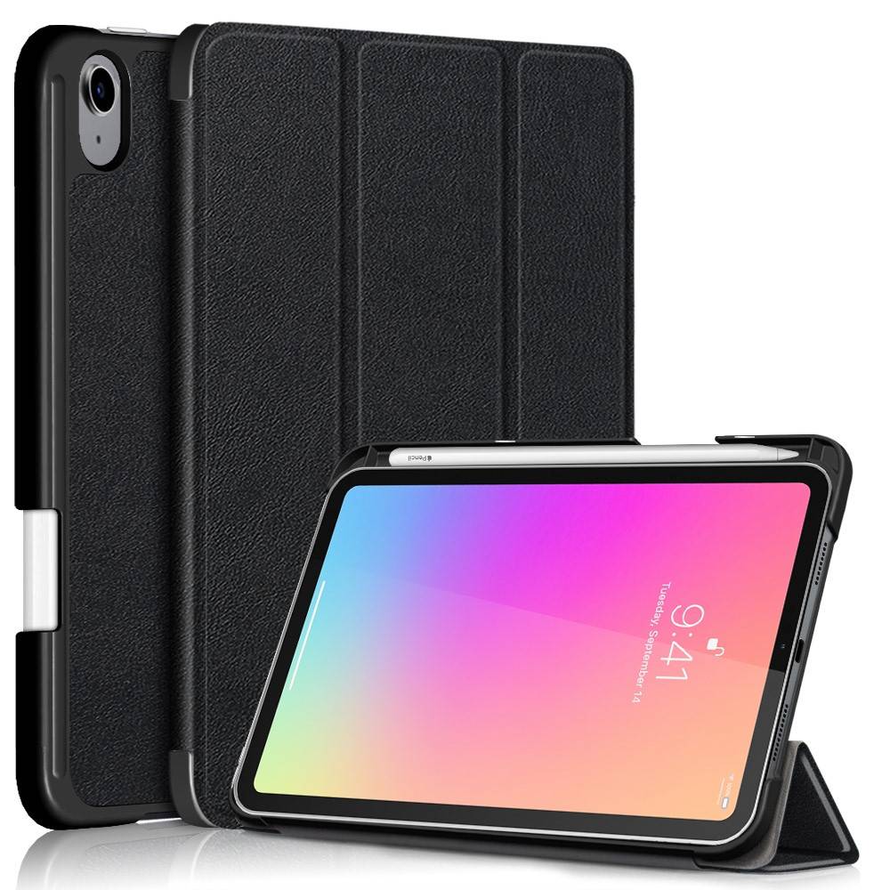 Apple iPad Mini 7th Gen (2024) Fodral Tri-fold med Pencil-hållare Svart