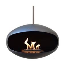 Cocoon Fires Aeris Black Biopejs - Med Rustfri Stål Loftstang - +25 cm / Loft standard