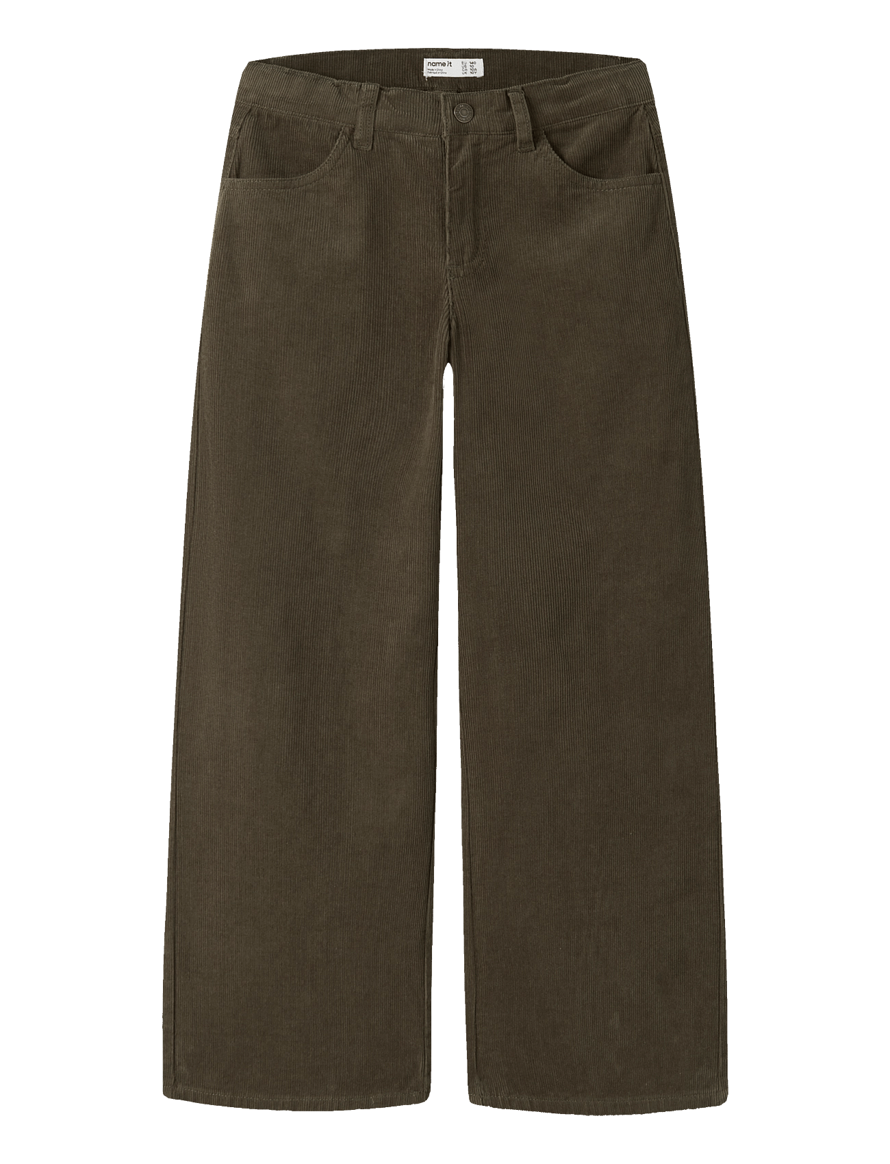 NAME IT Nkfrose X-Wide Cord Pants 2009-Cy | Khaki green | 134