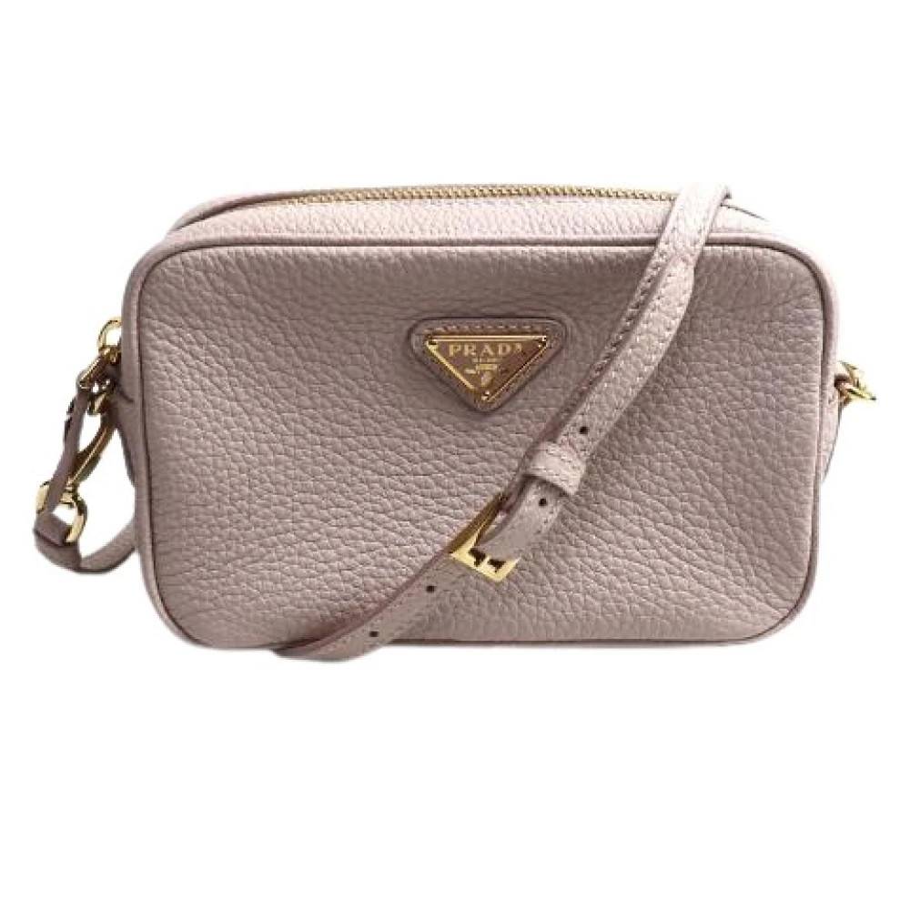 Prada Vintage Pre-owned Læder Mini Skuldertaske - Vintage - Dame - Lyserød - ONE SIZE - Uld