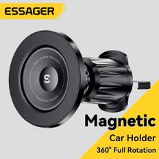 Essager Magnetic Car Phone Holder Stand 360 ° C Full Rotating For Magsafe iPhone 15 14 13 12 Android Phones Long Arm Model svart
