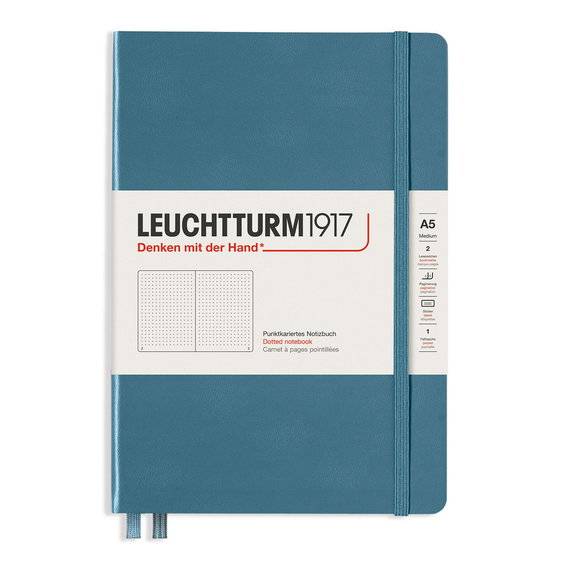 Leuchtturm1917 Notebook A5 Dotted Stone Blue – Hardcover.