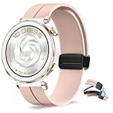 KeHowy 20 mm silikonarmband kompatibelt med Huawei Watch GT 5 Pro 42mm/GT 3 Pro 43mm/GT 3 42mm/GT 2 42 mm, silikonmagnetiskt klockband för Huawei Watch 2/Watch 2 Pro/Watch 2 Sport - rosa