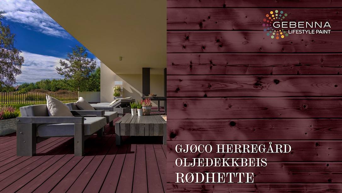 Gjøco Herregård Exclusive Oljedekkbeis: Oljetäcklasyr 6064 Rødhette 9 liter