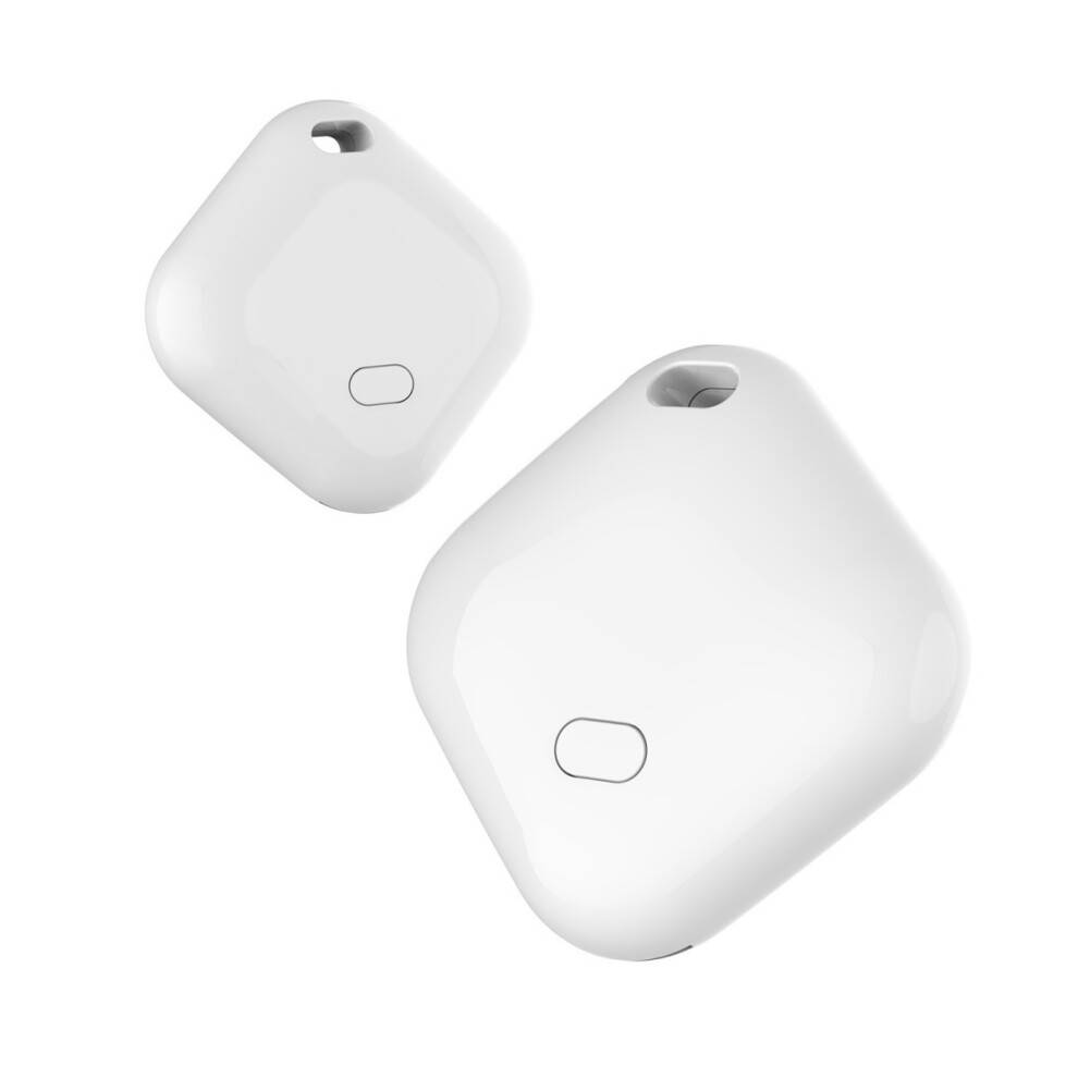 Bluetooth-tracker til nøgler og tegnebøger, fungerer med Apple Find My på iOS, beskyttelse af personlige oplysninger, 2-pak, kompakt D