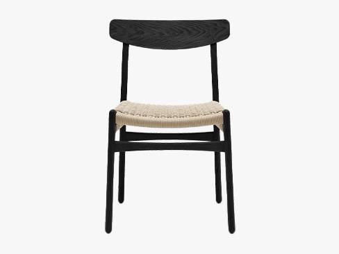 CH23 eg sort m. natur flet - Carl Hansen & Søn