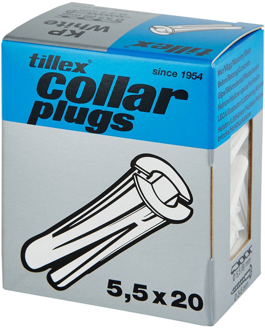 Plugs kp hvid 5,5x20