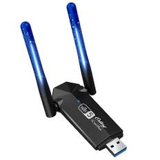WLAN Stick für PC, Ortiny 1300Mbps USB 3.0 WLAN Adapter PC 2.4GHz/5GHz mit 5dBi Dual Band High Gain USB WLAN Antenna für PC/Desktop/Tablet/Laptop Kompatibel mit Windows 11/10/8/7/Vista/XP, Mac OS