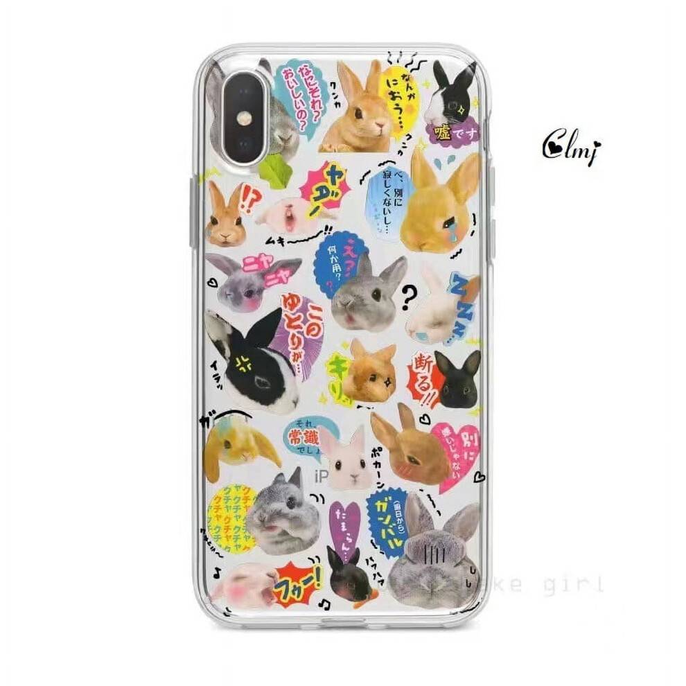 Kaninsæl-telefoncover til iPhone 14Plus, 11–13Pro, Xs