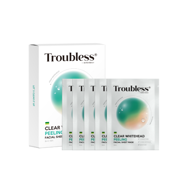 Troubless - Clear Whitehead Peeling Facial Sheet Mask x 5 sheets - 5pcs - No Color