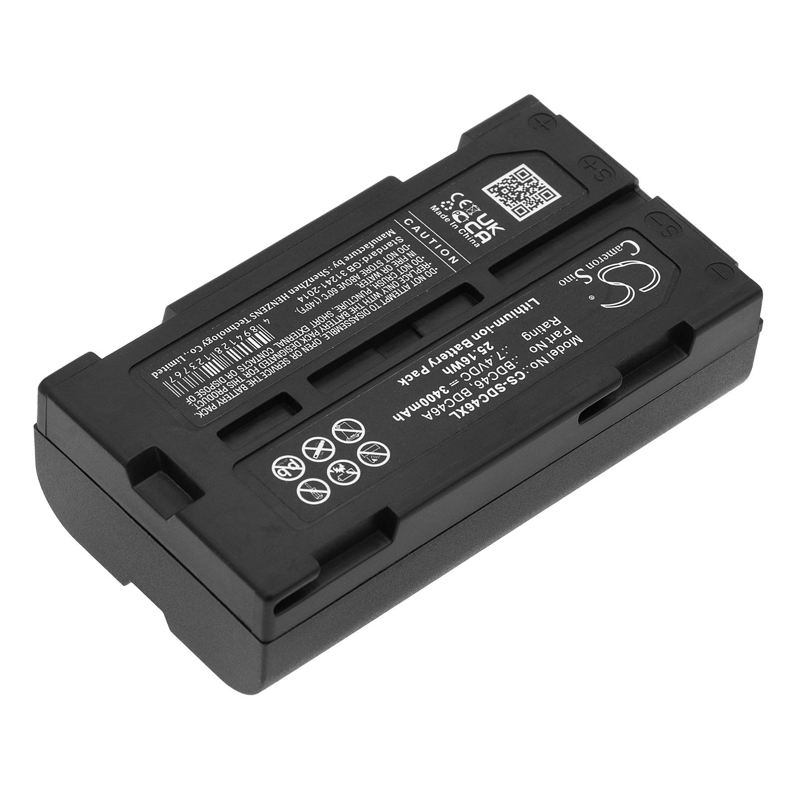 Batteri for RCA CC-8251, PRO-V730, PRO-V742; Sokkia SET 200, S BDC46 7.4 V 3400 mAh Li-ion