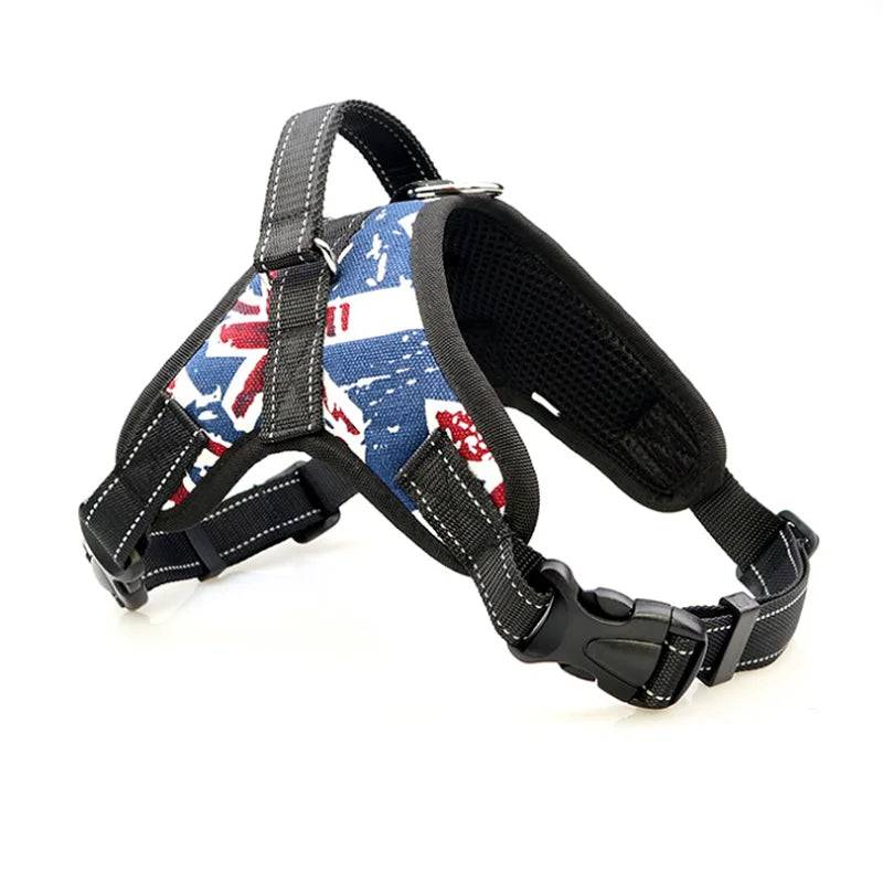 Soft Adjustable Reflective Vest Harness for Dogs - flag oxford fabric / XL (XL)