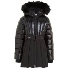 Calvin Klein Long Belted Puffer frakke Ck Black - Str. 14 år