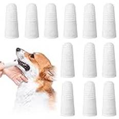 12-pack hundtandborste återanvändbar, husdjur fingertandborste hund, fingervärk hundar tandvård, anti-plack tandborste hund, effektiv rengöring, stickad tandrengöring