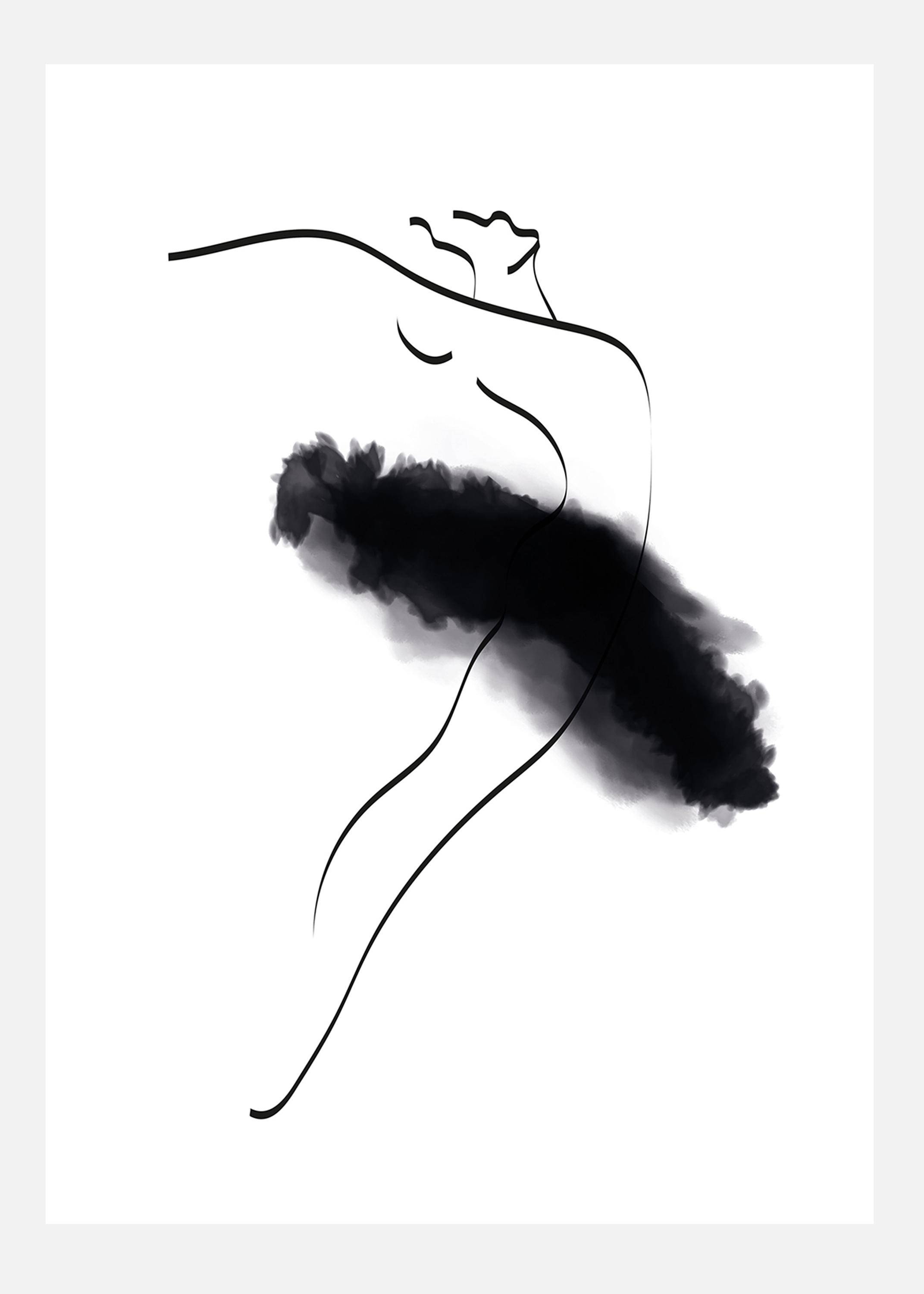 Ballerina Thin Lines Canvastavla (30x40 cm)