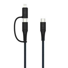 Fixed 2-i-1 60W USB-C til Lightning Kabel 3m - Sort