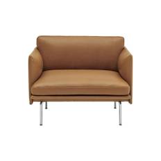 Muuto Outline Lounge Chair Refine Leather Cognac & Polished Aluminium