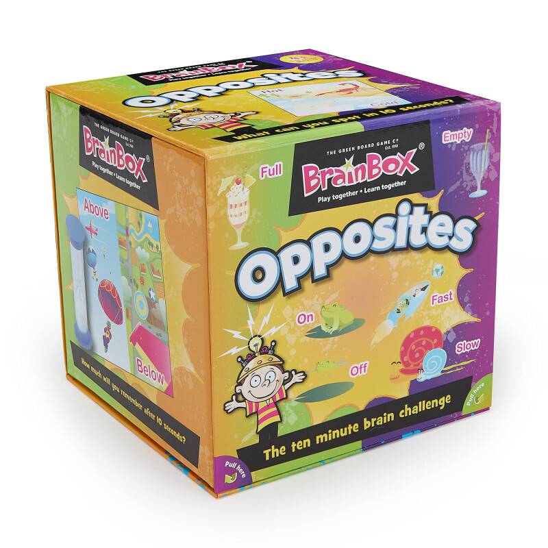 Green Board Games GRE91028 BrainBox Opposites, Kartenspiel