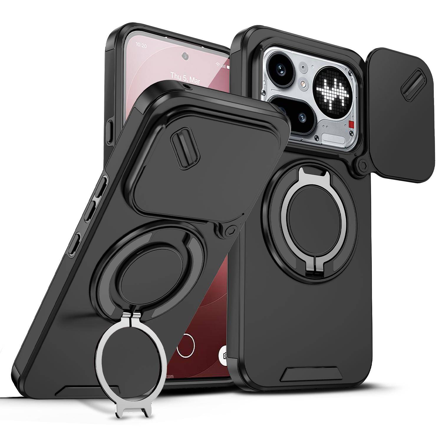 För Nothing Phone 4a Pro Fodral Nothing Phone4a Pro Skydd Magnetisk Ring Pansar Skjutbart Kameralinsfodral Magsafe Trådlös Laddning Skydd