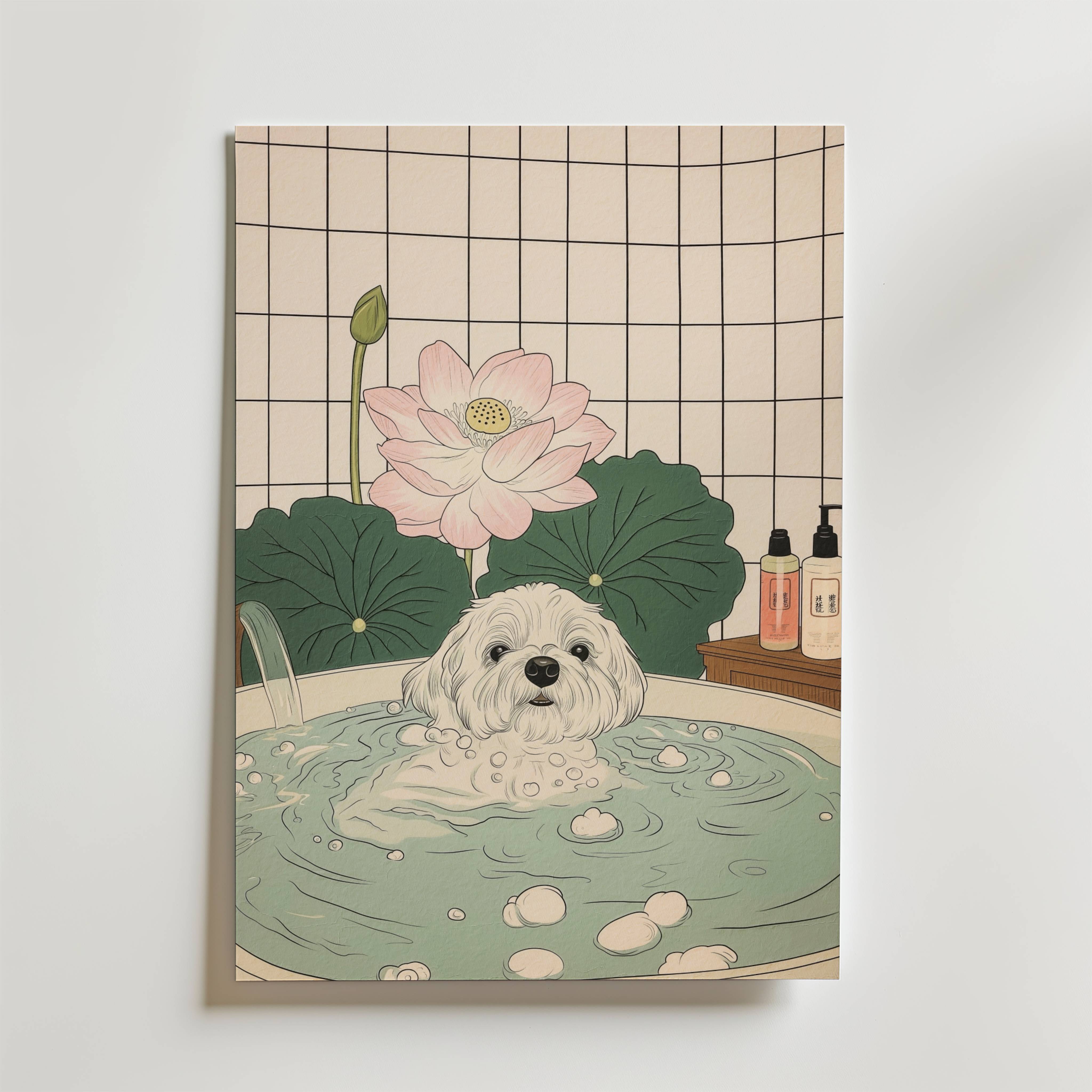 Peaceful Pup Moment Poster - Premium Canvas 50x70 cm